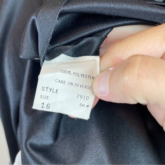 Vintage Pat Richards By Michael Maiello Black White Rose Floral Dress Size 16 - Picture 11 of 11